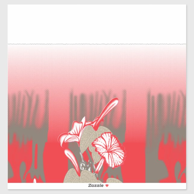 A vibrant graphic design features a red, patterned (Sheet)