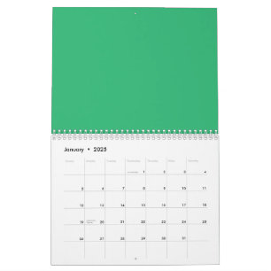 A vibrant green leaf with prominent veins and a de calendar