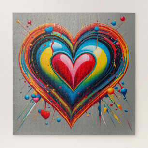 A vibrant heart jigsaw puzzle