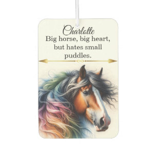 A vibrant horse with rainbow mane. air freshener