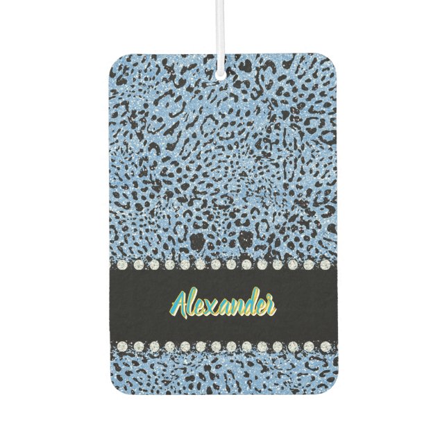 A vibrant Jaguar adorned in unique animal print Air Freshener (Front)