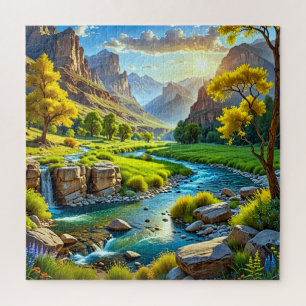 A vibrant landscape jigsaw puzzle