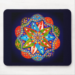 A vibrant mandala mouse pad
