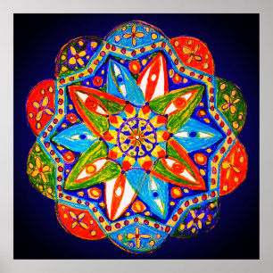 A vibrant mandala poster