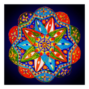 A vibrant mandala  poster