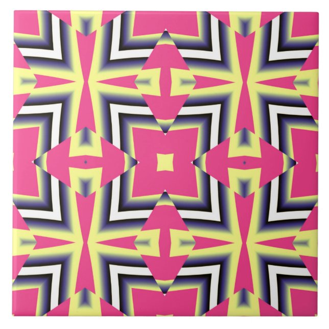 A vibrant multicolor classic geometric pattern  tile (Front)