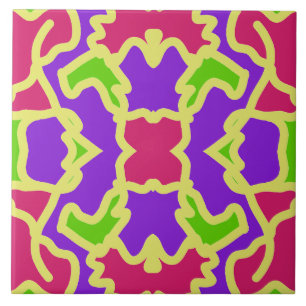 A vibrant multicolor classic pattern ceramic tile