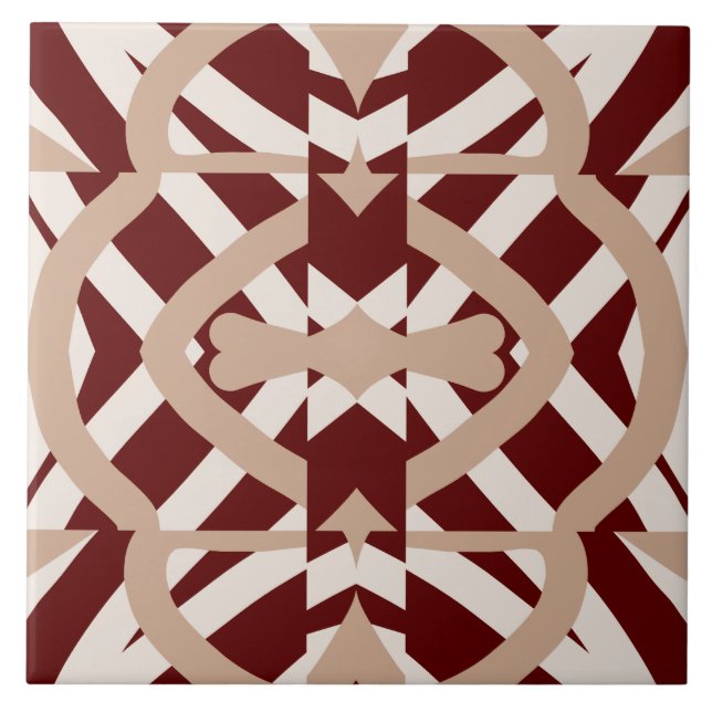 A vibrant multicolor classic pattern  ceramic tile (Front)