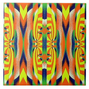 A vibrant multicolor classic pattern ceramic tile