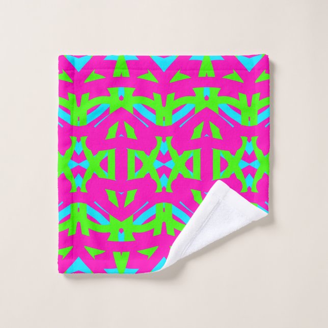 A vibrant multicolor fabric pattern design  bath towel set (Wash Cloth)