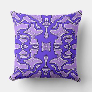 A vibrant multicolor fabric pattern design throw pillow