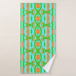 A vibrant multicolor fabric print pattern design bath towel