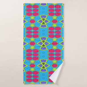 A vibrant multicolor fabric print pattern design bath towel
