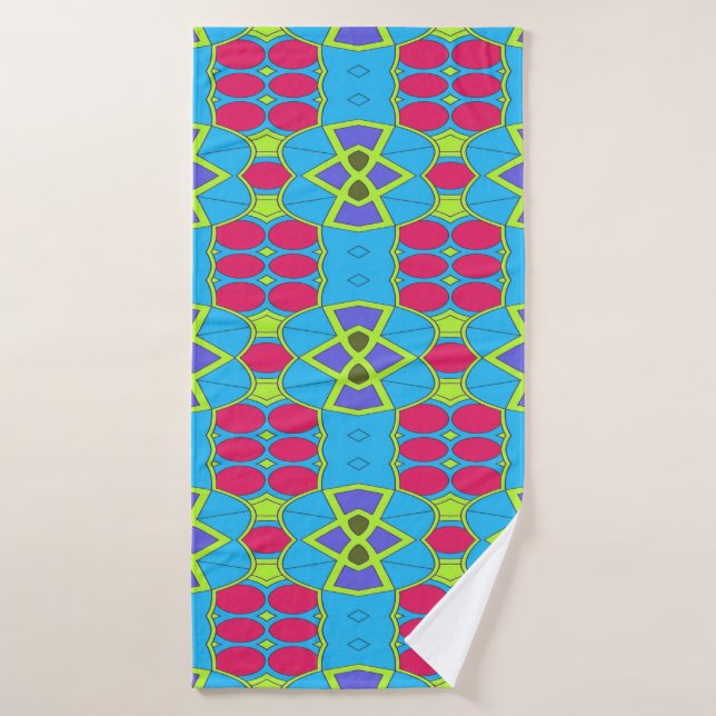 A vibrant multicolor fabric print pattern design bath towel (Bath Towel)