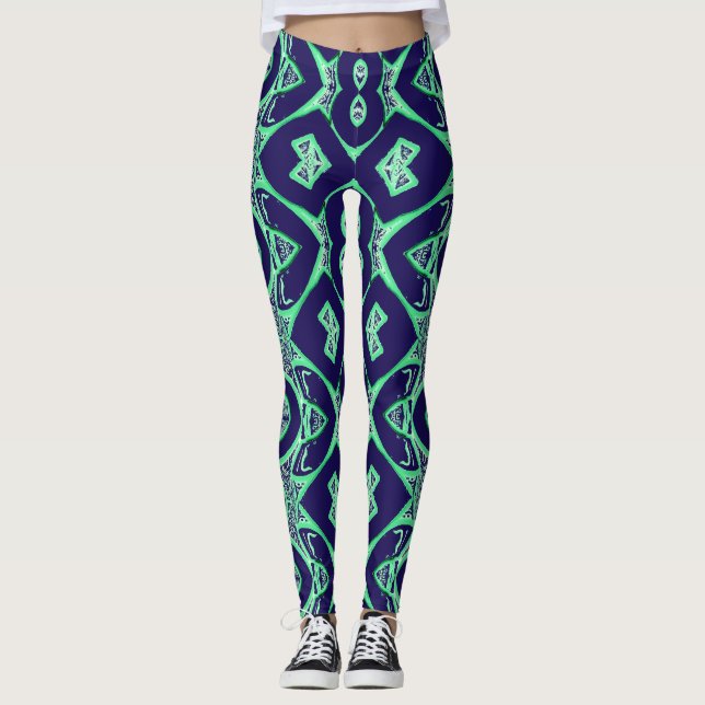 A vibrant multicolor texture "Ratti_Creative_Arts" Leggings (Front)