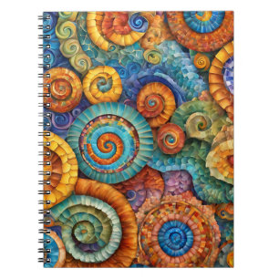 A Vibrant Notebook with Spiral Mosaic Design