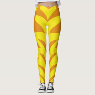 A vibrant orange yellow "Ratti_Creative_Arts"  Leggings
