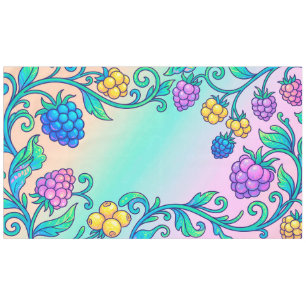 A vibrant psychedelic berry pattern  tablecloth