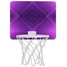 A vibrant purple basketball backboard 