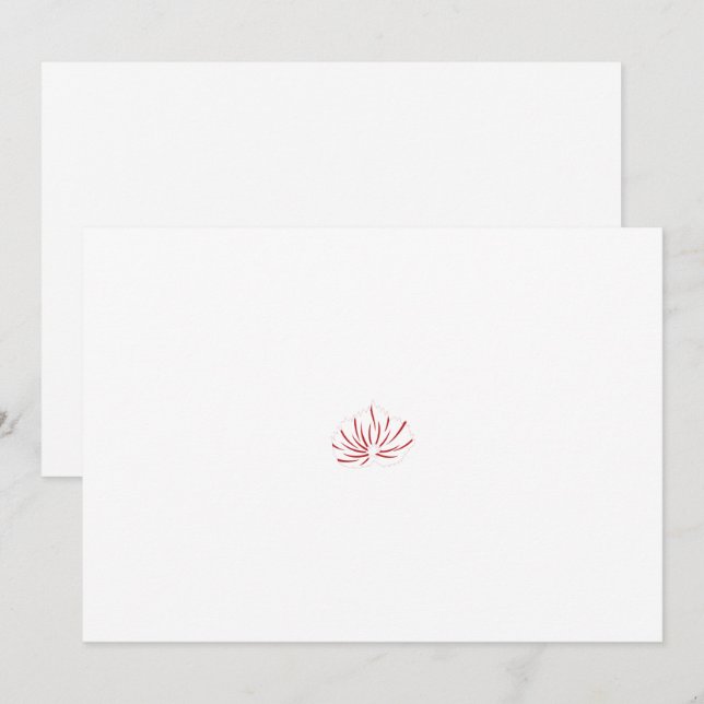 A vibrant red and black floral design featuring in thank you card (Front/Back)