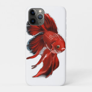 A vibrant red betta fish swimming. iPhone 11 pro case