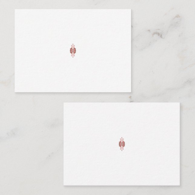 A vibrant red graphic features a creative floral d appointment card (Front/Back)