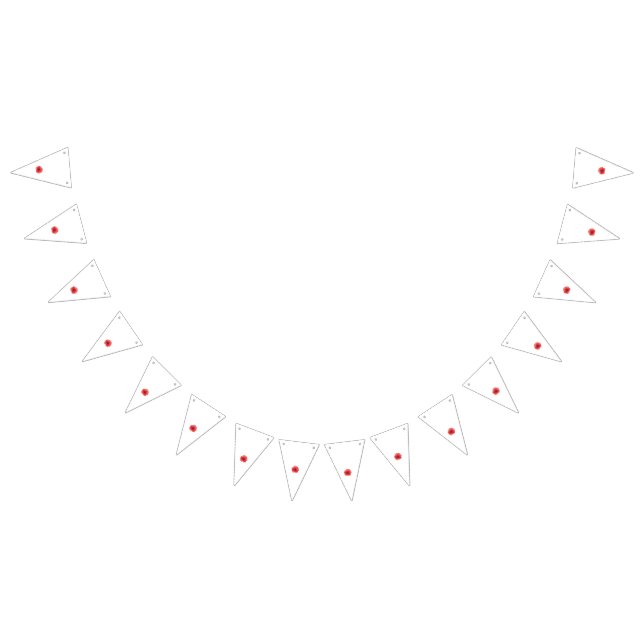 A vibrant red poppy flower with delicate petals an bunting flags (All)