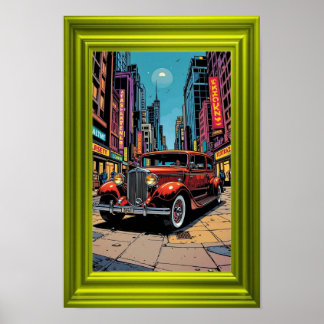 A vibrant retro-style artwork featuring a classic poster