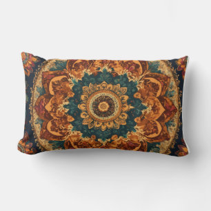 A vibrant tapestry of bohemian patterns lumbar pillow