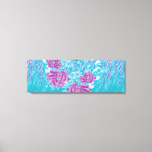 A vibrant textile design featuring purple and turq canvas print (Front)