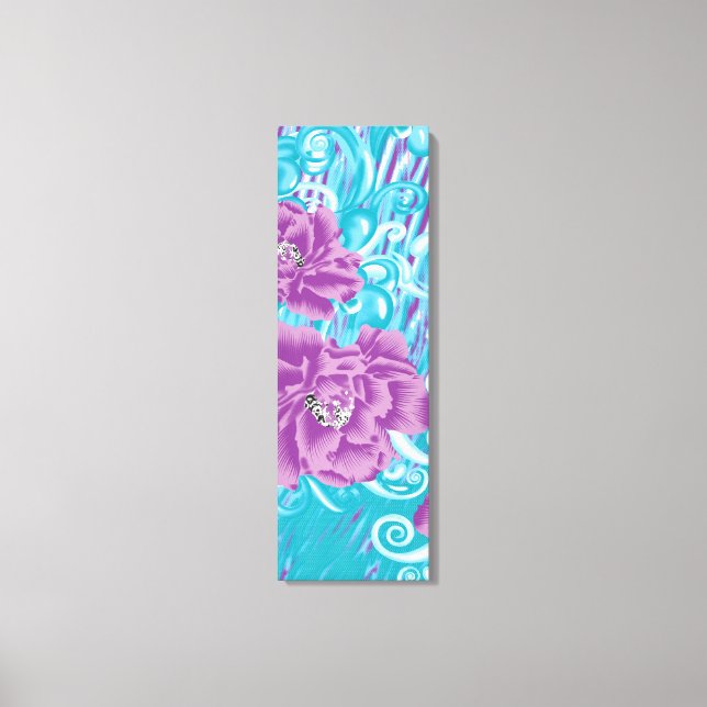 A vibrant textile design featuring purple and turq canvas print (Front)