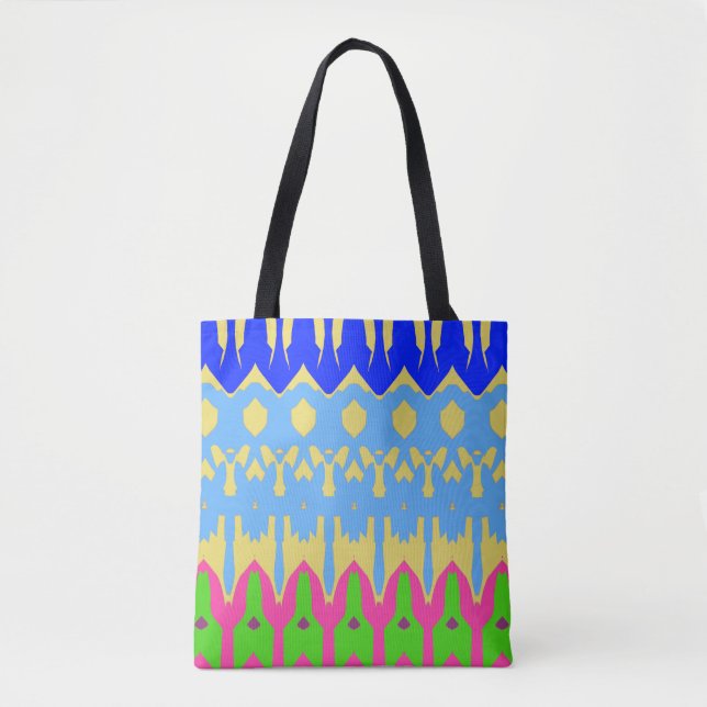 A vibrant trendy multicolor seamless pattern  tote bag (Front)