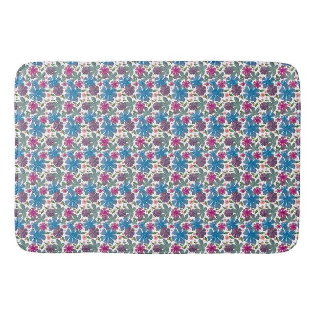 A vibrant watercolor seamless pattern featuring co bath mat (Front)