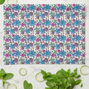 A vibrant watercolor seamless pattern featuring co kitchen towel
