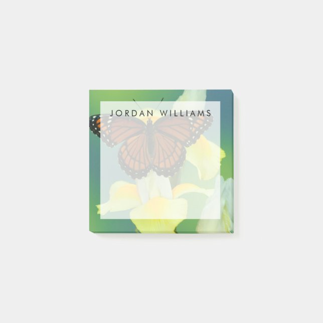 A Viceroy Butterfly on a Yellow Japanese Iris Post-it Notes (Front)