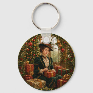 A Victorian Christmas Morning Keychain