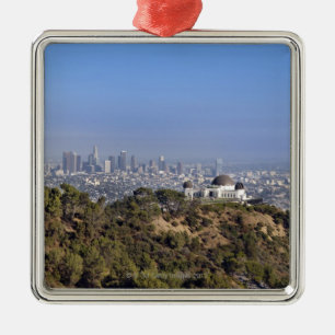A view from a hiking trail in Griffith Park Metal Ornament