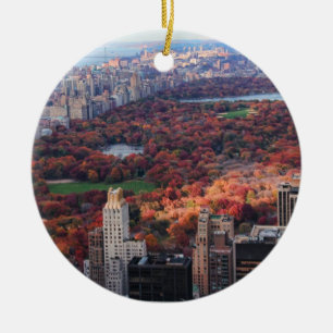 A view from above: Autumn in Central Park 01 Ceramic Ornament