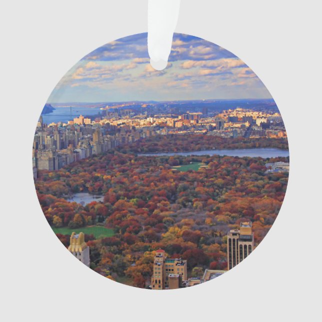 A view from above: Autumn in Central Park 01 Ornament (Front)