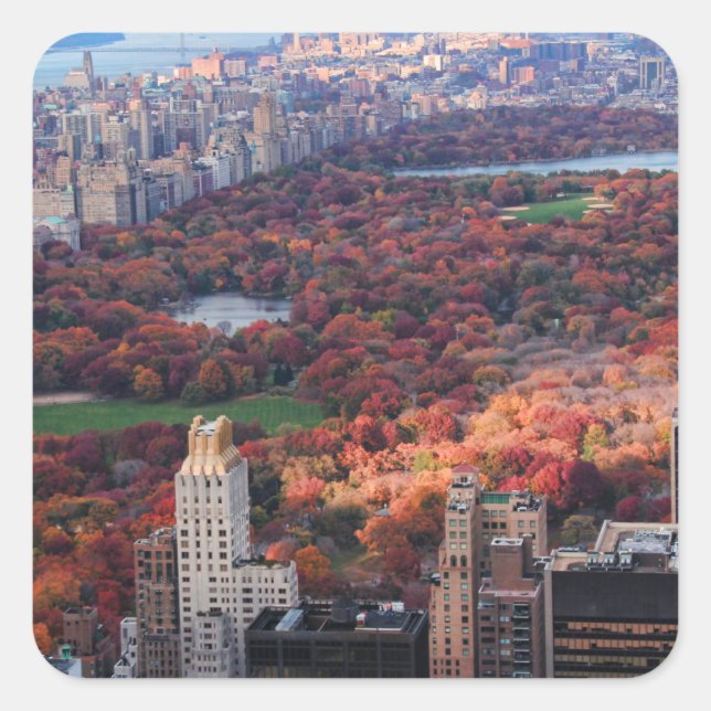 A view from above: Autumn in Central Park 01 Square Sticker (Front)