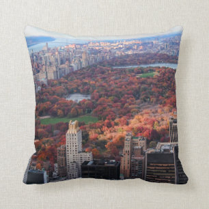 A view from above: Autumn in Central Park 01 Throw Pillow