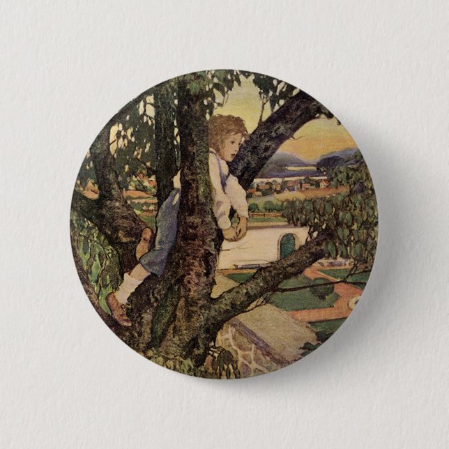 A View From the Trees by Jessie Willcox Smith 2 Inch Round Button (Front)