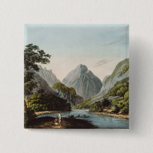 A View in Oheitepha Bay on the Island of 2 Inch Square Button