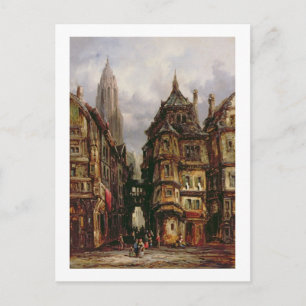 A View in the Jewish Quarter, Frankfurt, 1877 (oil Postcard