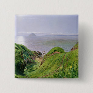 A View of Ailsa Craig and the Isle of Arran, 1860 2 Inch Square Button