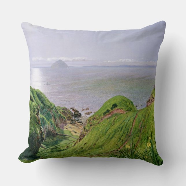 A View of Ailsa Craig and the Isle of Arran, 1860 Throw Pillow (Front)