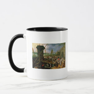 A View of Antwerp harbour Mug