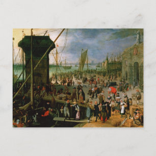A View of Antwerp harbour Postcard