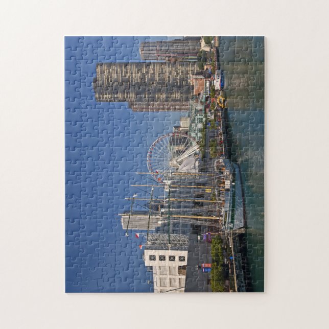 A view of Chicago's Navy Pier 2 Jigsaw Puzzle (Vertical)