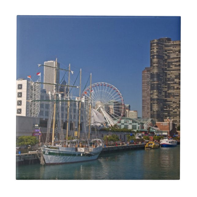 A view of Chicago's Navy Pier 2 Tile (Front)
